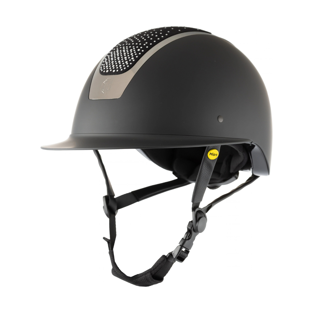 Equinavia Crown Mips® Riding Helmet - Black/Silver Crystal