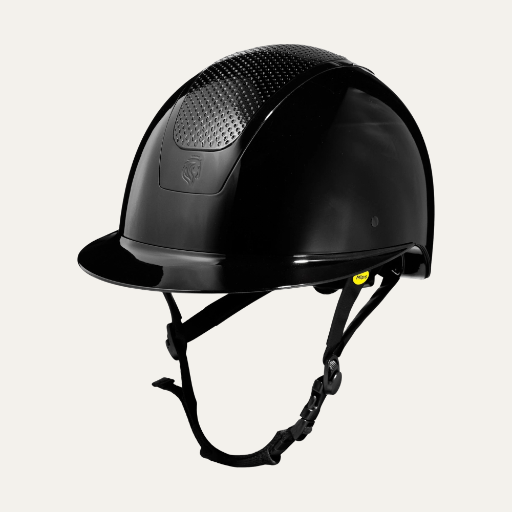 Equinavia Crown Glossy Mips® Riding Helmet - Black/Black