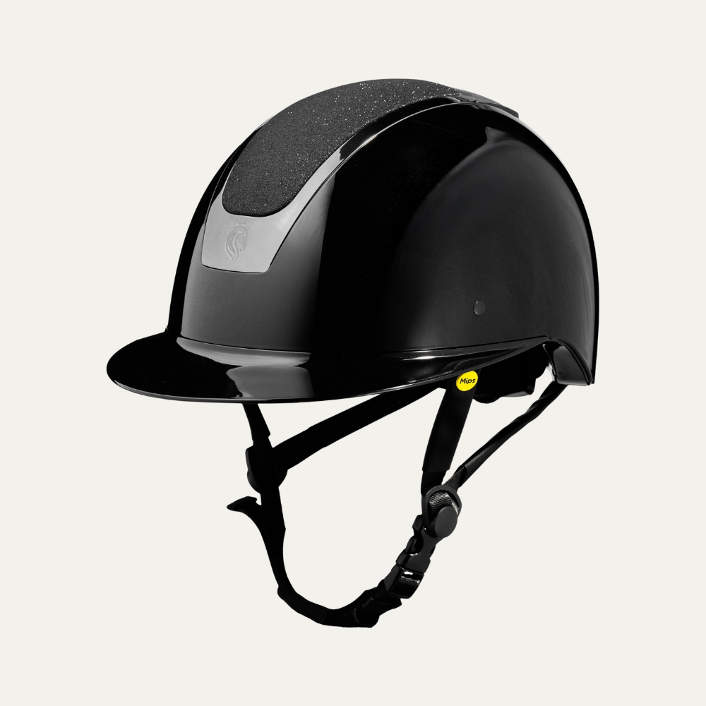 Equinavia Crown Glossy Mips® Riding Helmet - Black/Black Shimmer