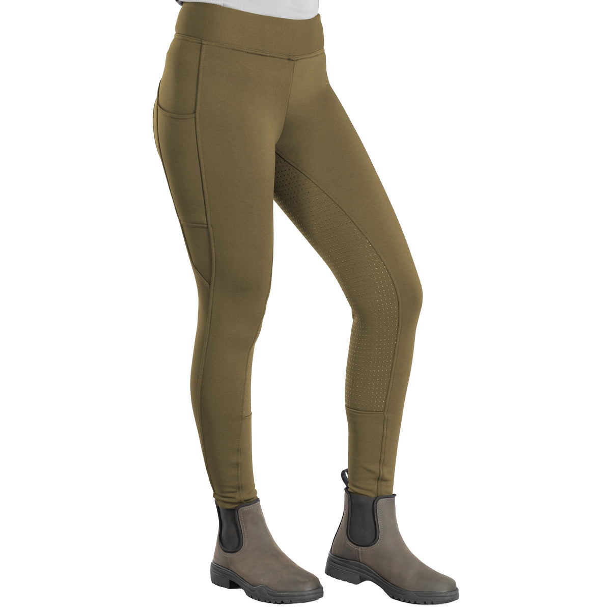 Horze Active Womens Winter Silicone Full Seat Tights w/ Phone Pockets image #3