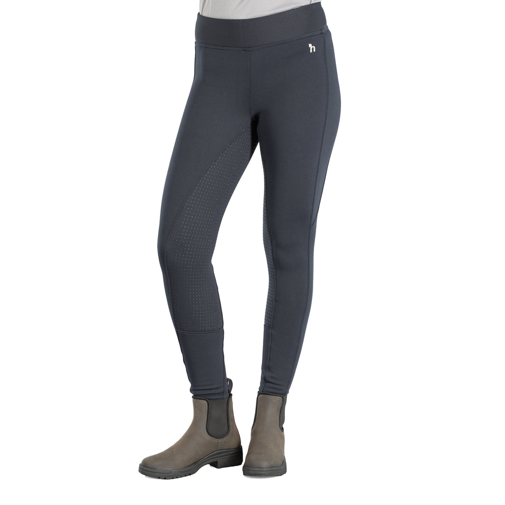 Horze Active Womens Winter Silicone Full Seat Tights w/ Phone Pockets image #2