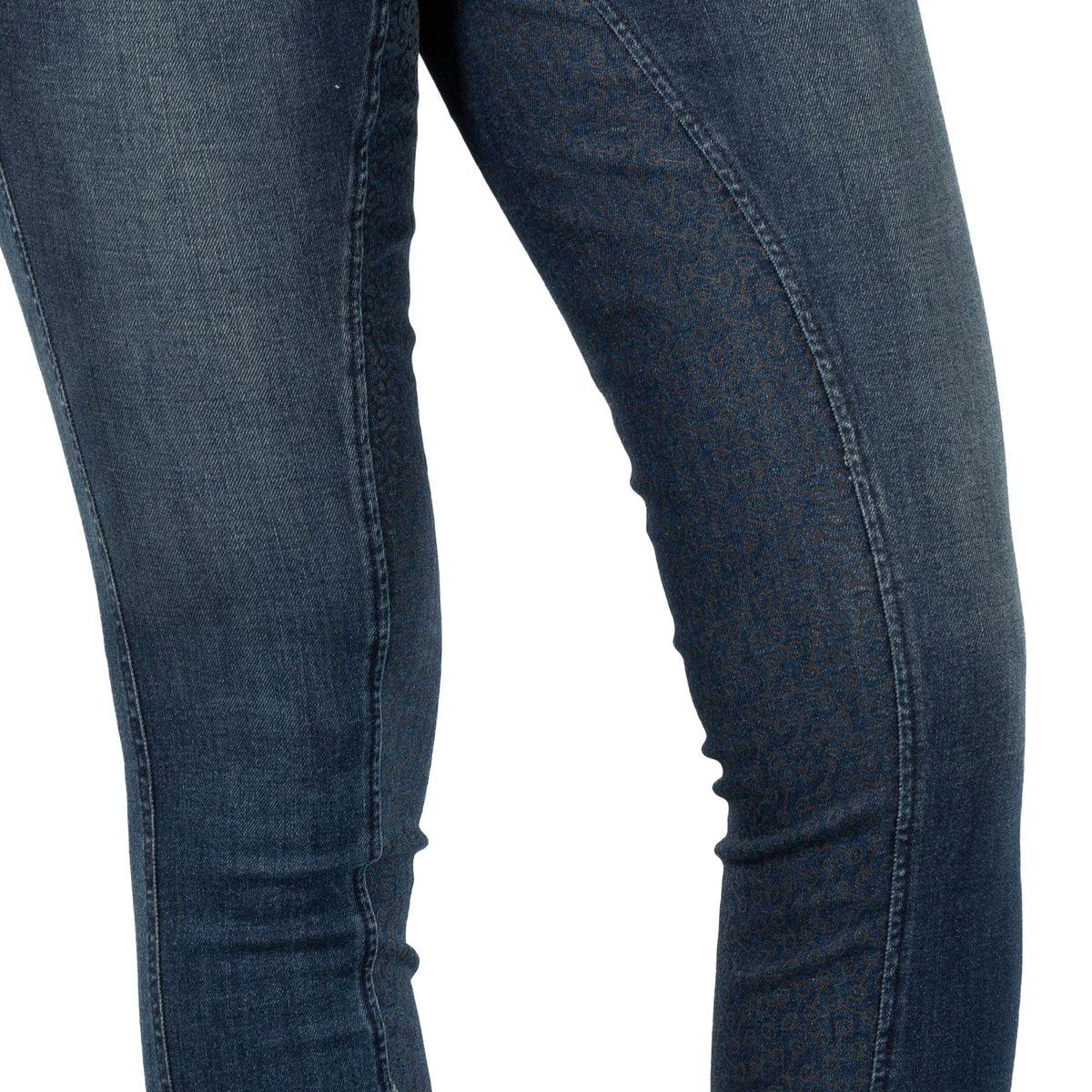 Horze Kaia Womens High Waist Denim Silicone Full Seat Breeches image #5