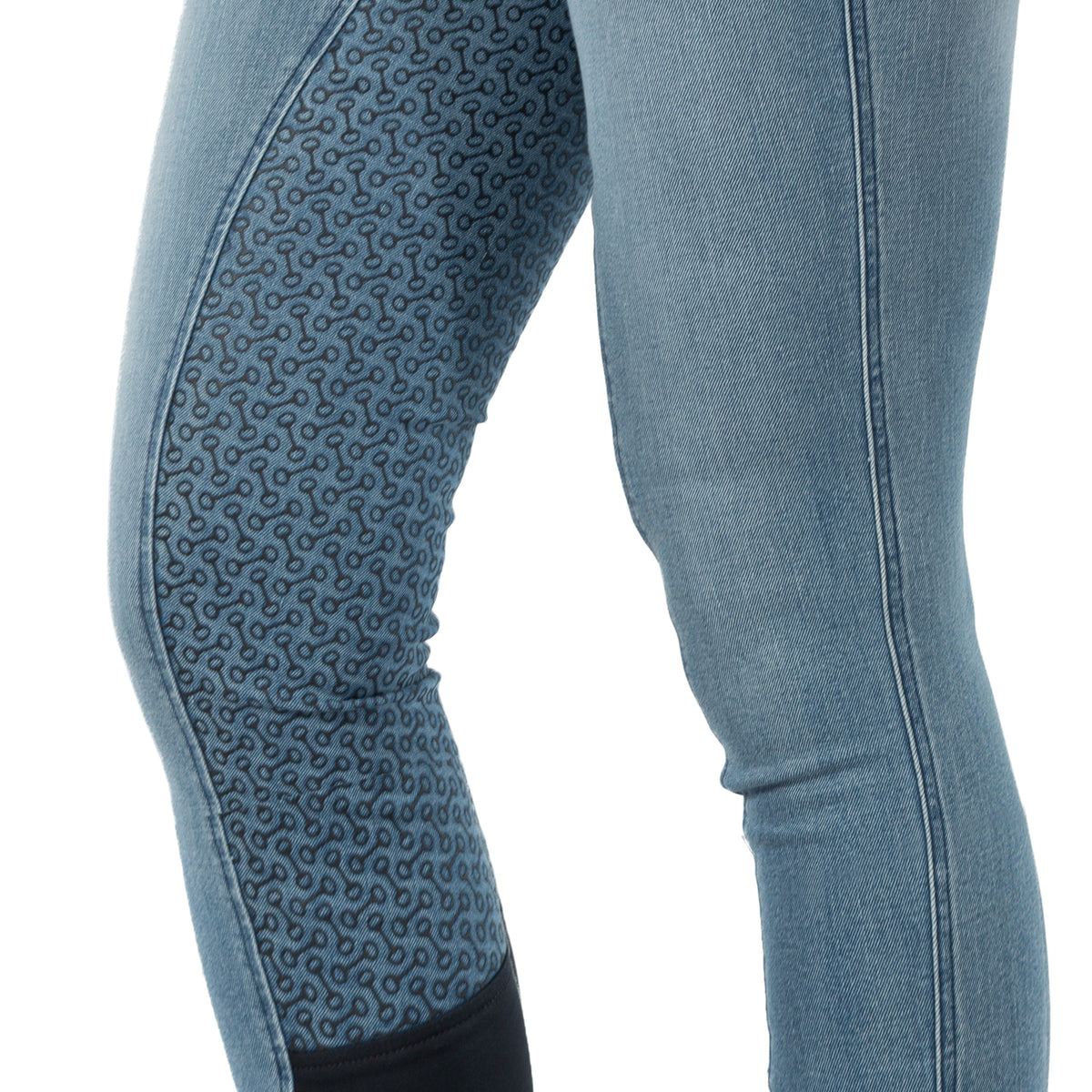 Horze Kaia Womens High Waist Denim Silicone Full Seat Breeches image #8